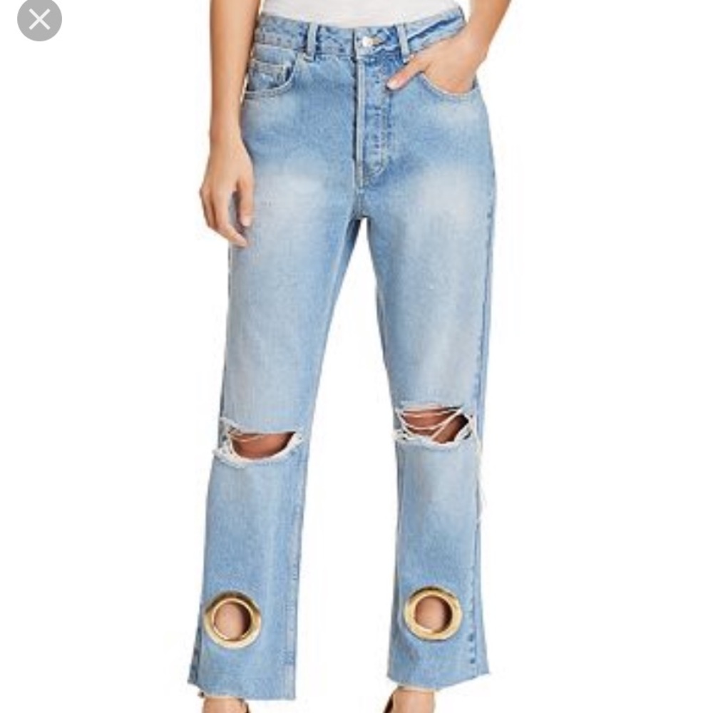 Anine Bing distressed grommet jeans sz 26
